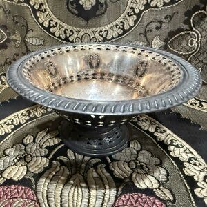 VTG Silver Tone English Made Pedestal Dish